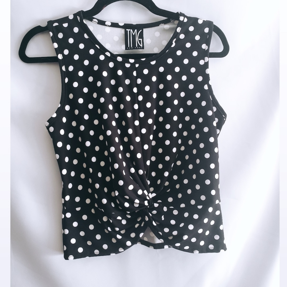 TMG New York crop top. Pokadot Size L